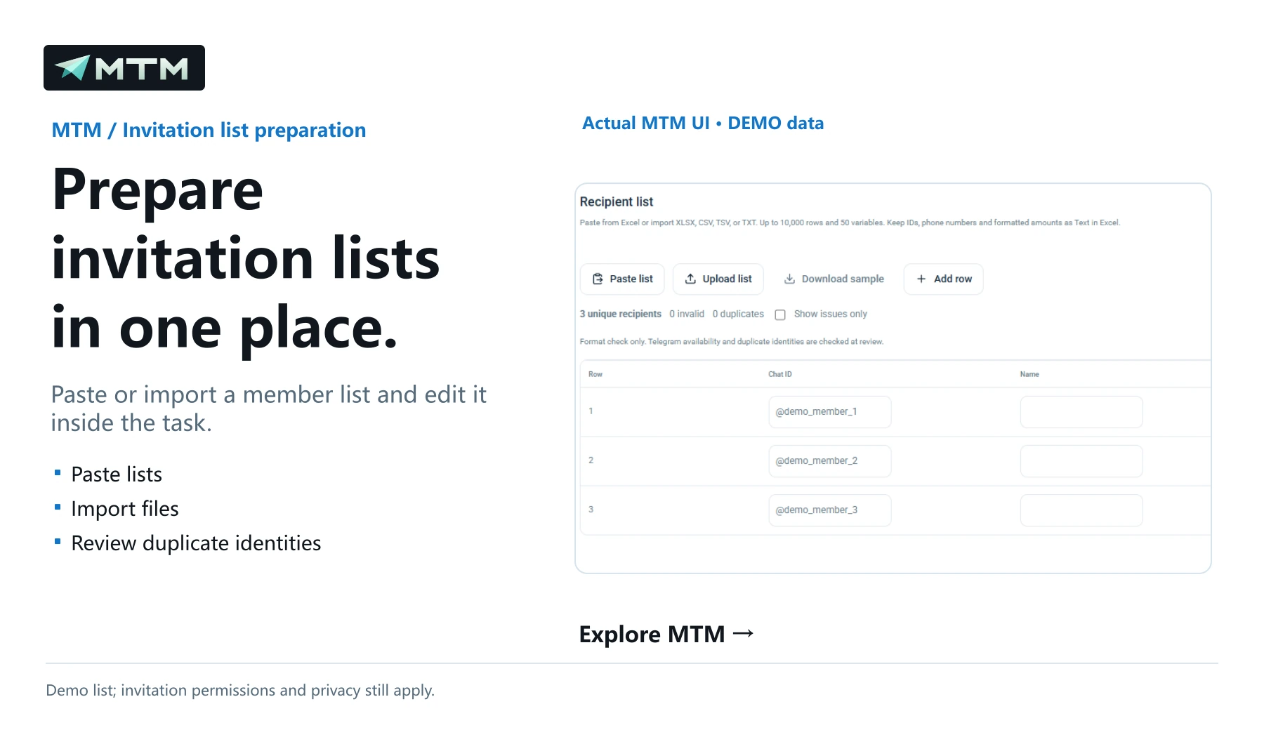Prepare invitation lists in one place.