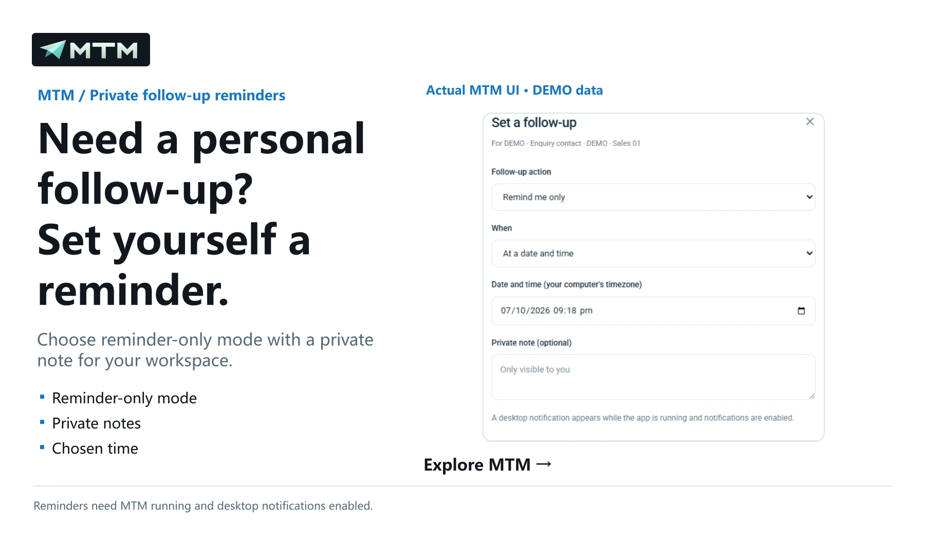 Need a personal follow-up? Set yourself a reminder.